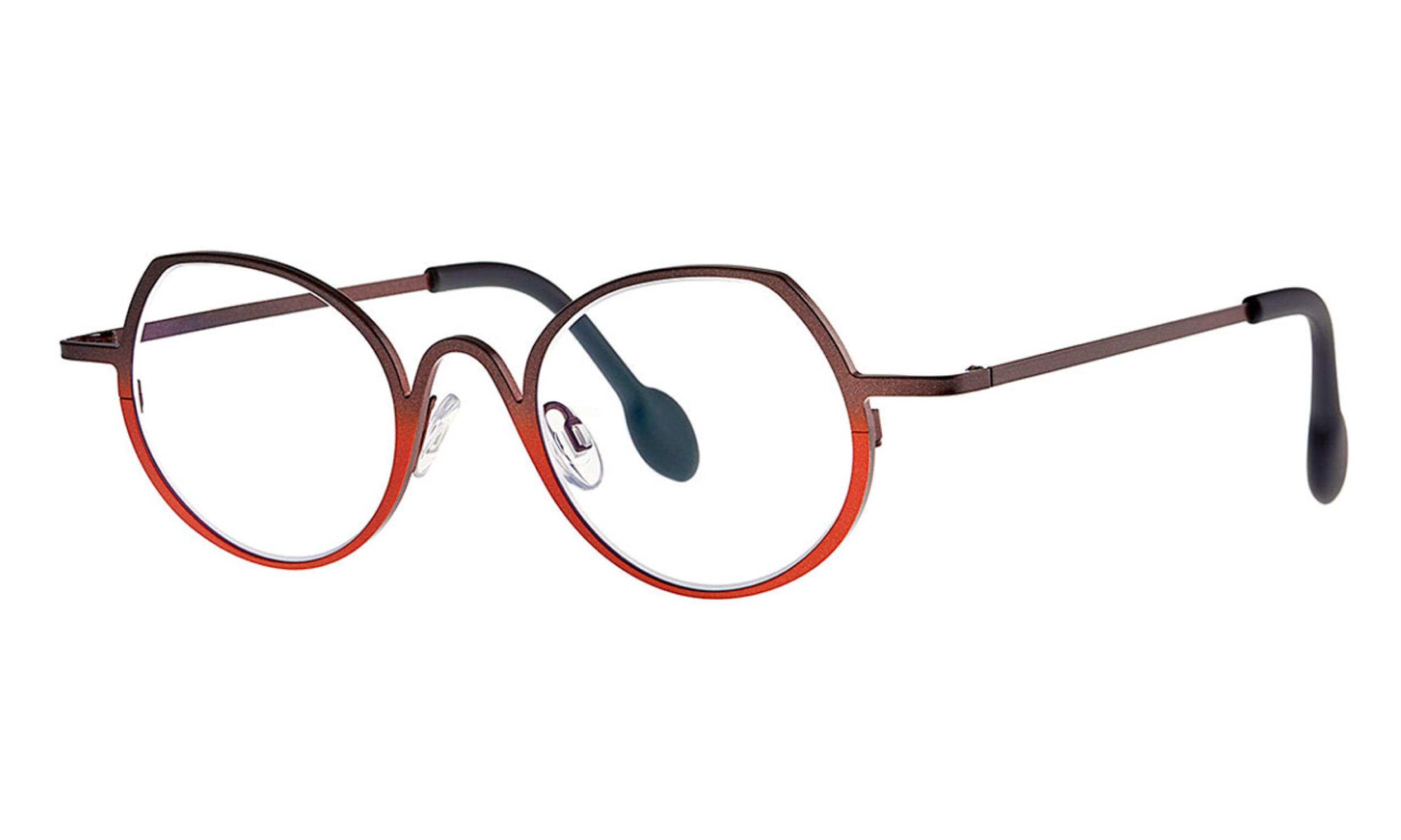 Theo 'Constantia' metal frame, rounded lenses, two-tone gradient colors.